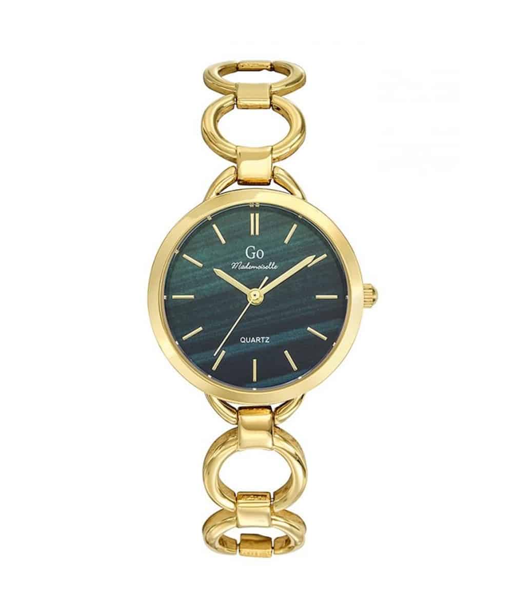 MONTRE GO MADEMOISELLE ACIER DORÉ CADRAN VERT