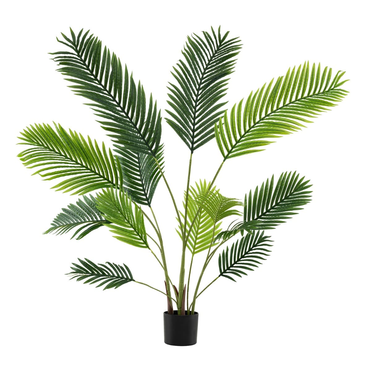 CostwayLot de 2 Palmiers Areca Artificiels de 140 cm Faux Arbre Tropical en Pot de Pépinière Remplis de Ciment Décorations Plantes Vert