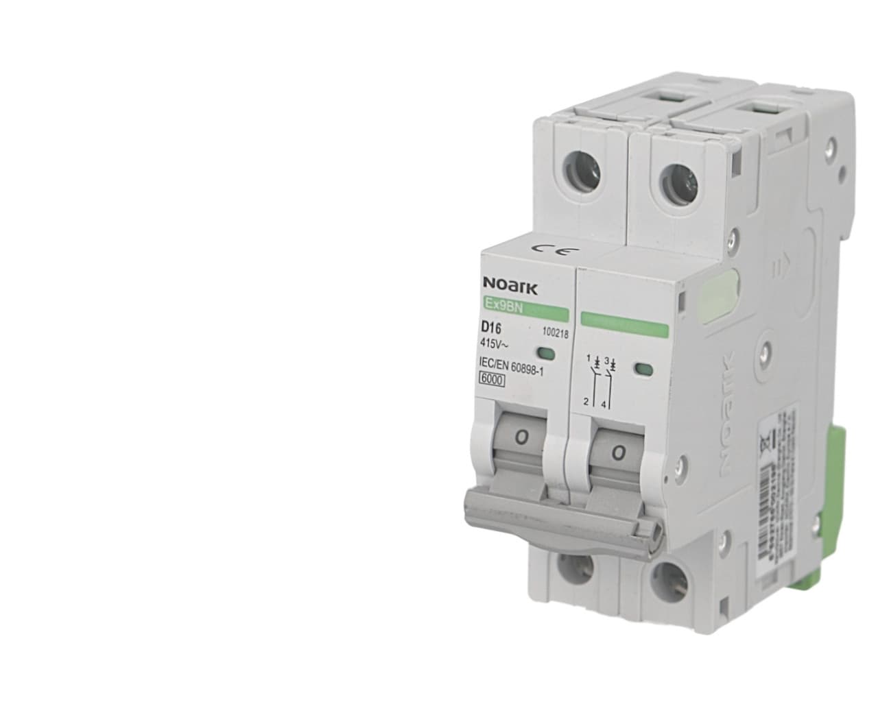 Disjoncteur bipolaire modulaire 32A courbe D Noark Ex9BN
