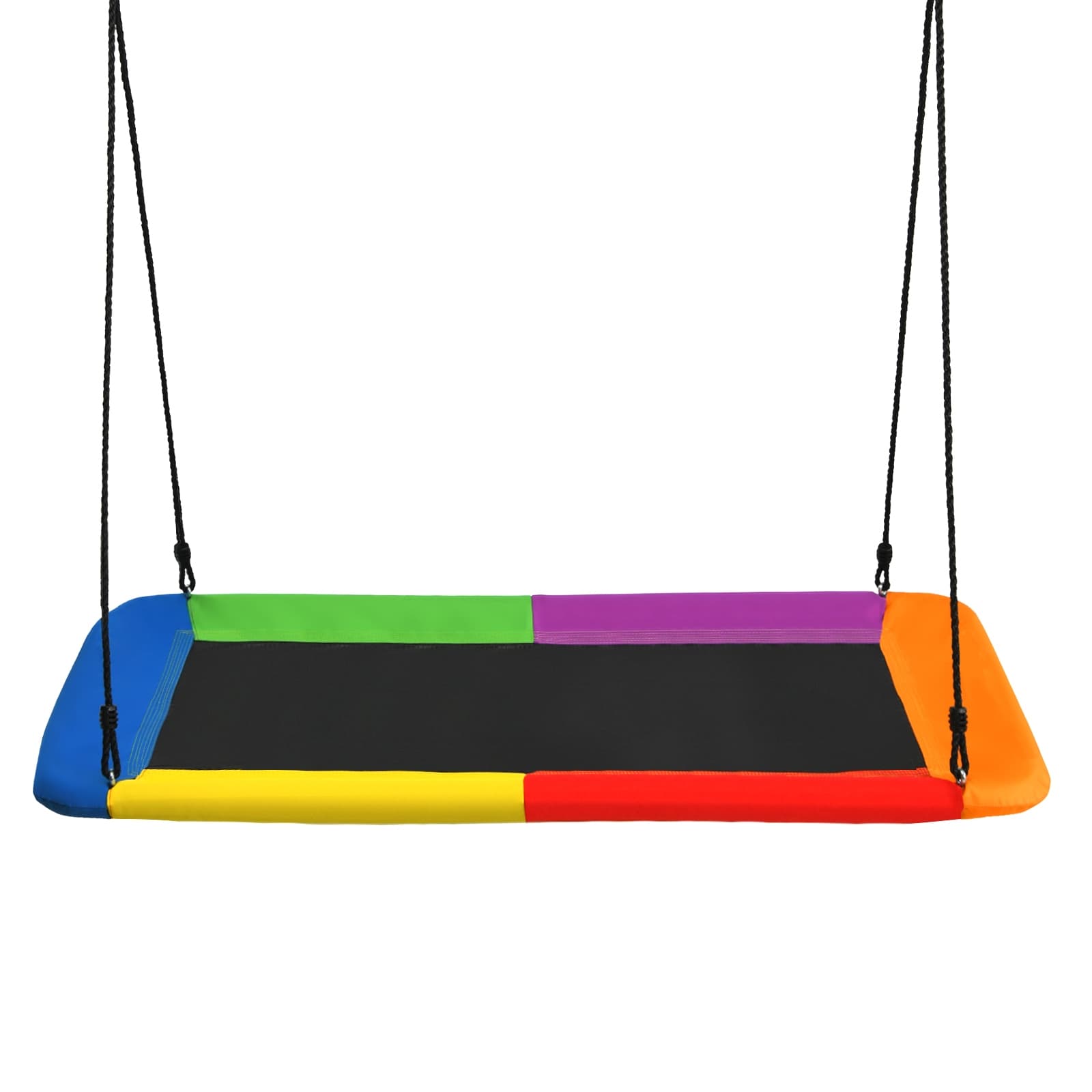 CostwayBalançoire en Plate-forme en Tissu Oxford avec Cordes de Suspension Hauteur Réglable 100-180CM Poids 315KG Multicolore