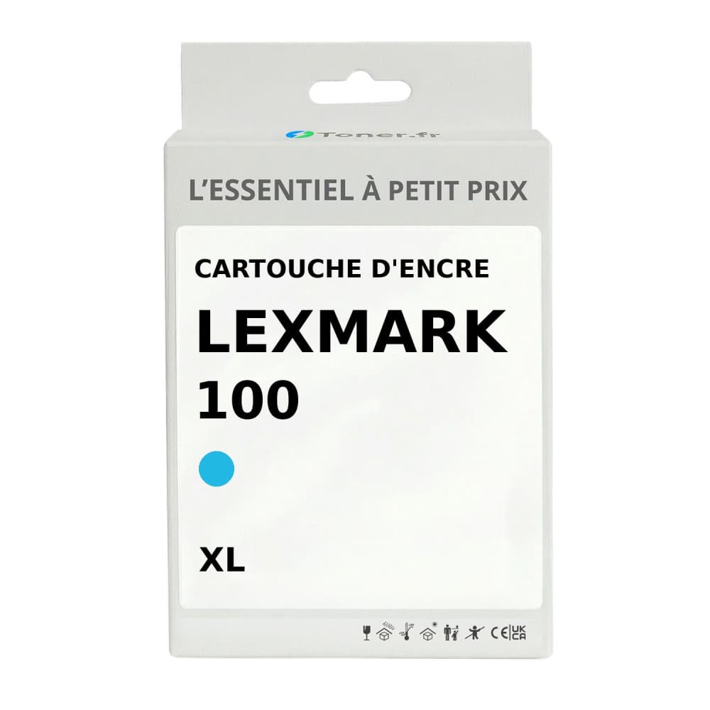 Cartouche d'encre compatible Lexmark 100 XL Cyan